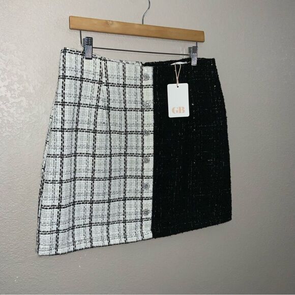 Gianni Bini Tweed Jewel Button Front Skirt size XL - Picture 4 of 10
